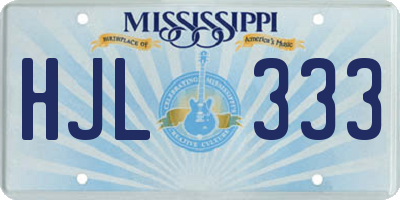 MS license plate HJL333