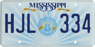 MS license plate HJL334