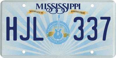 MS license plate HJL337
