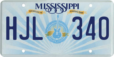 MS license plate HJL340