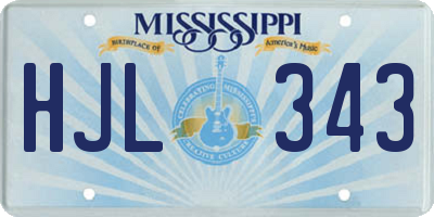 MS license plate HJL343