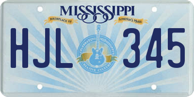 MS license plate HJL345