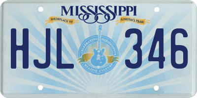 MS license plate HJL346