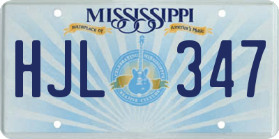 MS license plate HJL347