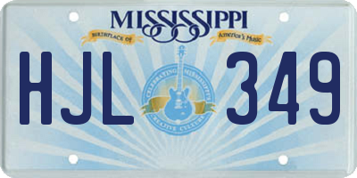 MS license plate HJL349
