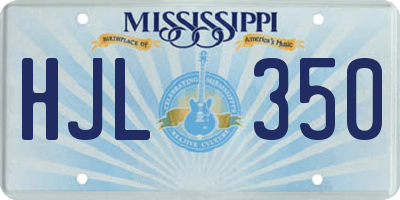 MS license plate HJL350