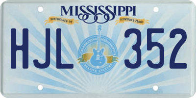 MS license plate HJL352