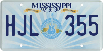 MS license plate HJL355
