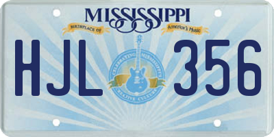 MS license plate HJL356