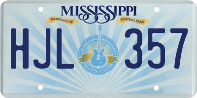 MS license plate HJL357