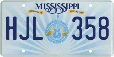 MS license plate HJL358