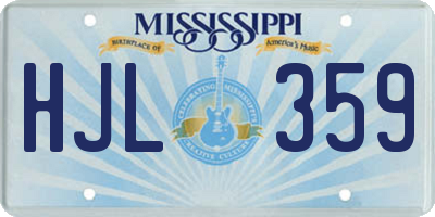 MS license plate HJL359