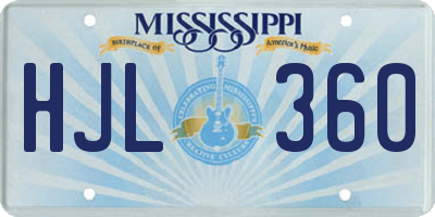 MS license plate HJL360
