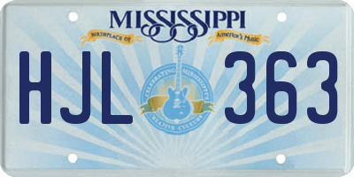 MS license plate HJL363