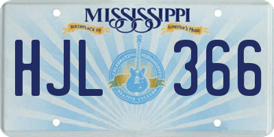 MS license plate HJL366
