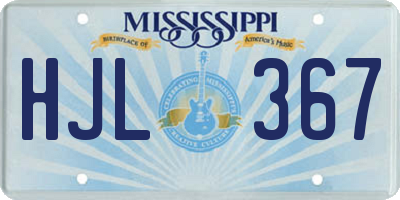 MS license plate HJL367