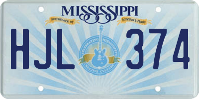 MS license plate HJL374