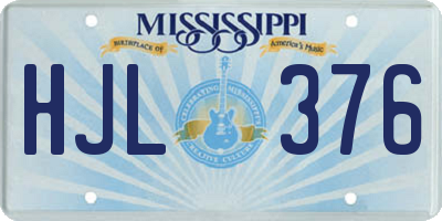 MS license plate HJL376