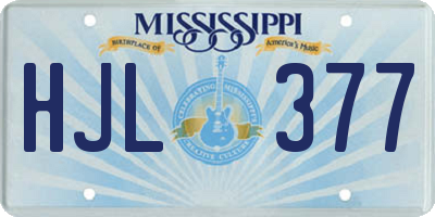 MS license plate HJL377