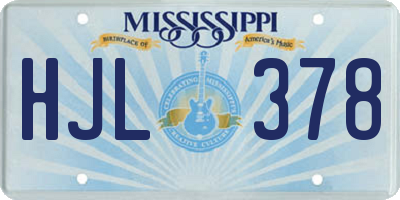 MS license plate HJL378