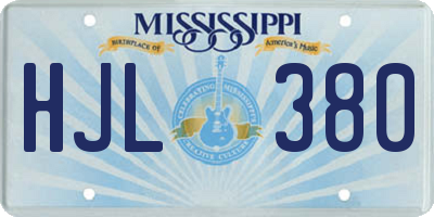 MS license plate HJL380