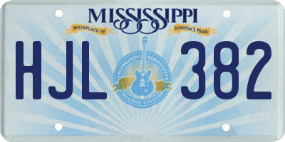 MS license plate HJL382