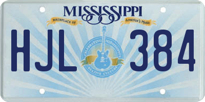 MS license plate HJL384