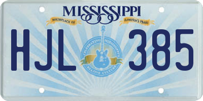 MS license plate HJL385