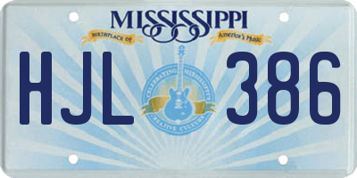 MS license plate HJL386