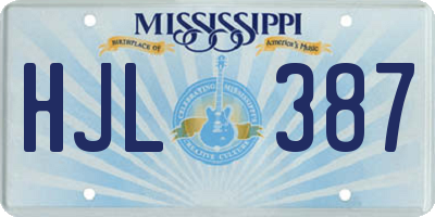 MS license plate HJL387