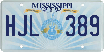 MS license plate HJL389