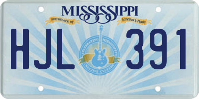 MS license plate HJL391