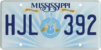 MS license plate HJL392