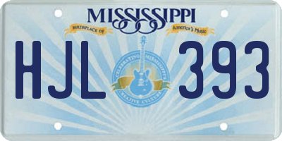 MS license plate HJL393