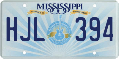 MS license plate HJL394