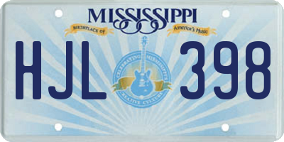 MS license plate HJL398