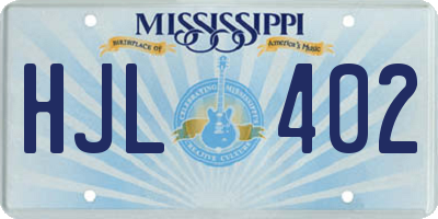 MS license plate HJL402