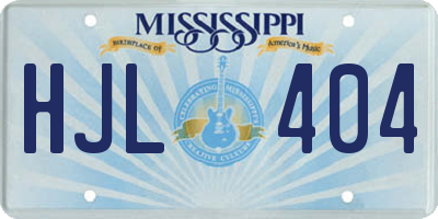 MS license plate HJL404