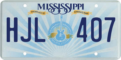 MS license plate HJL407