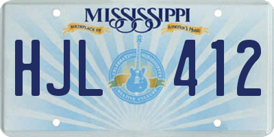 MS license plate HJL412