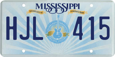 MS license plate HJL415