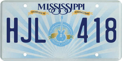 MS license plate HJL418