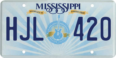 MS license plate HJL420