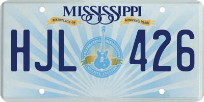 MS license plate HJL426