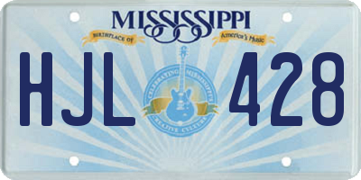 MS license plate HJL428