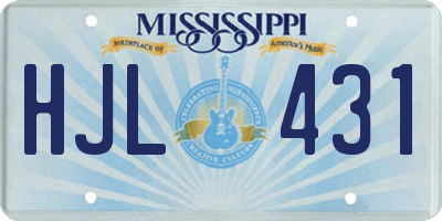 MS license plate HJL431