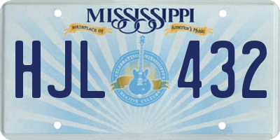 MS license plate HJL432