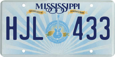 MS license plate HJL433