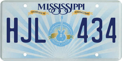 MS license plate HJL434