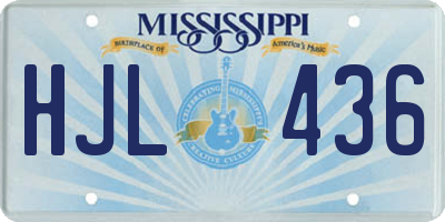 MS license plate HJL436